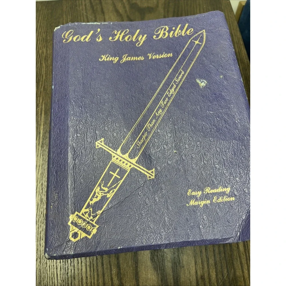 God's Holy Bible King James Version KJV Purple Easy Reading Margin Edition 1999